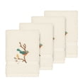 thumbnail image 2 of Authentic Hotel and Spa  Turkish Cotton Blue Bird Embroidered Cream 4-piece Washcloth Set, 2 of 3