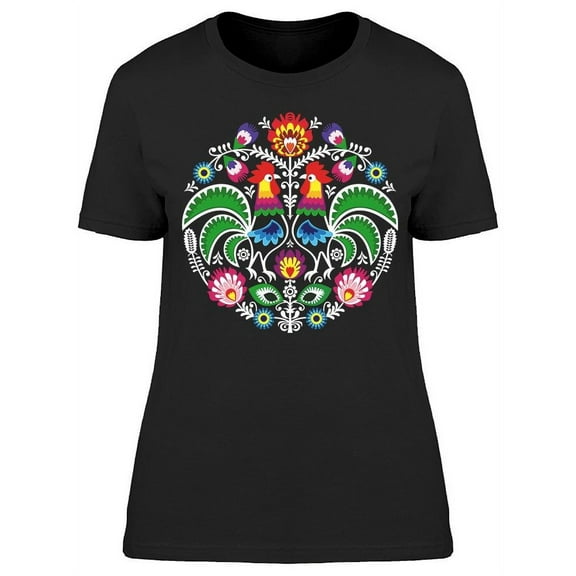 Polish Folk Art Floral T-Shirt Women -Image by Shutterstock, Female Small