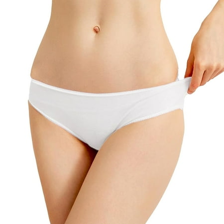 OVINYER Women Disposable Underwear For Travel Stays Cotton Panties White(5pk) Underpanties Sexy Versatile Panty