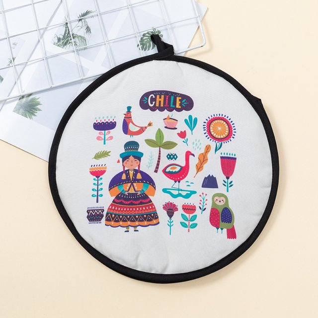 Bolsa aislante para pastel de papa mexicano con impresión redonda, bolsa aislante para pastel de maíz, aislamiento eficaz