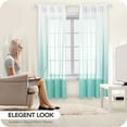 thumbnail image 4 of Deconovo Ombre Light Blue Sheer Curtains, 52” x 63” (2 Panels), 4 of 6