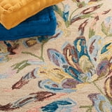 SAFAVIEH Blossom Tobias Floral Area Rug, Beige/Purple, 6' x 6' Square ...