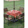 thumbnail image 3 of Outdoor Tablecloth with Umbrella Hole and Zipper, Red Christmas Square Table Cloth 54x54 Inch Waterproof Tablecloth, Winter Xmas Watercolor White Snowflake Picnic Table Cover for Patio Camping, 3 of 7