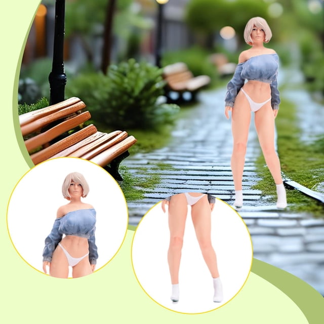 Figura en miniatura niña a escala 1/64, figuras coleccionables, accesorios decorativos pequeños pintados para casa muñecas, adornos para