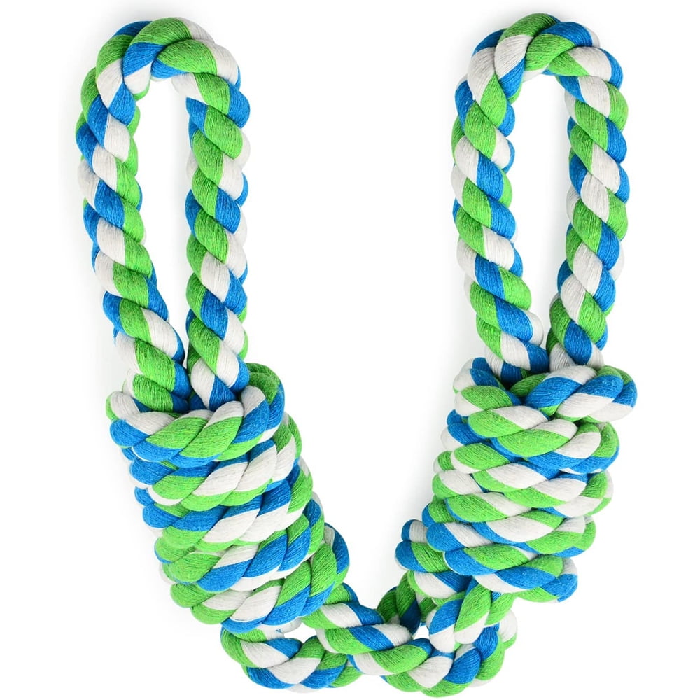Dog Rope Toy for Large Dogs, Tug of War Dog Toy with 2 Handles, Great for Dogs' Dental Health