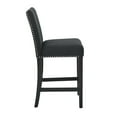 thumbnail image 3 of Cobre Contemporary Velvet Counter Stool with Nailhead Trim(Set of 2) in Black, 3 of 5