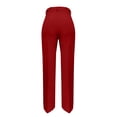 thumbnail image 7 of Dress Pants Women Audhol Women's High Waisted Flattering Straight Leg Pants Wide Leg Pants Casual Suit Long Pants High Waisted Pants for Women Wine M, 7 of 7