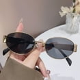 thumbnail image 3 of Gafas de sol ovaladas para mujer, lentes de sol con montura de Metal, de marca de lujo, clásicas y redondas, 2024, 3 of 4