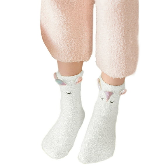 RUISINERY Baby Ankle Socks Kids Boys Girls Unicorns Pattern Socks Soft Fleece Socks Warm Thick Socks for Toddler 1-12 Year