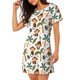 thumbnail image 2 of Fotbe Monkeys Swinging from Palms Bata de Dormir para Mujer con Estampado, Camisón de Algodón de Manga Corta, Ropa de Dormir Casual, 2 of 6
