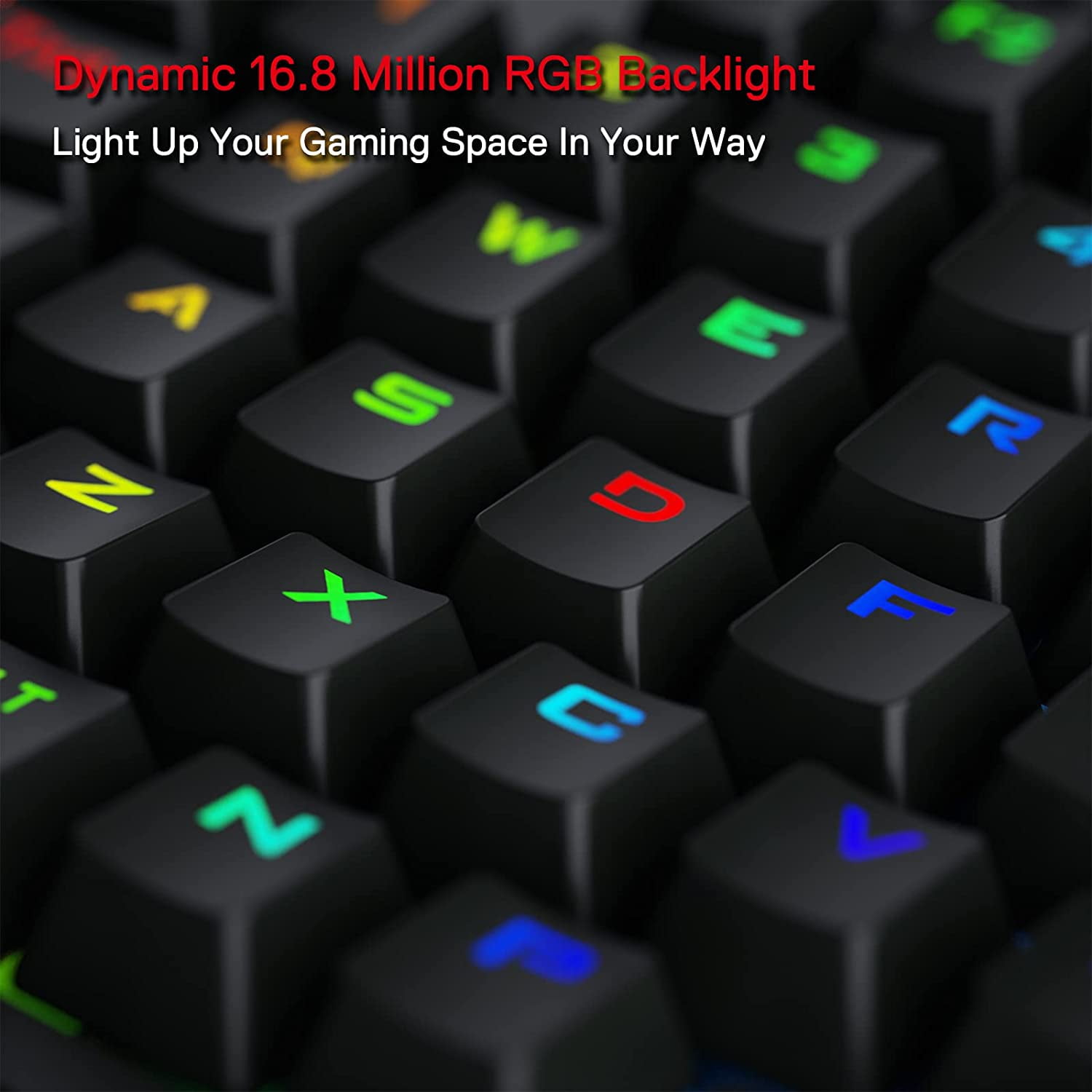 Redragon K585 PRO Wireless One-Handed Mechanical Keyboard, 42 Keys 3-Mode RGB 40% Gaming Keypad w/ 7 Onboard Macro Keys, Detachable Wrist Support, Rechargeable Battery (Blue Switch)