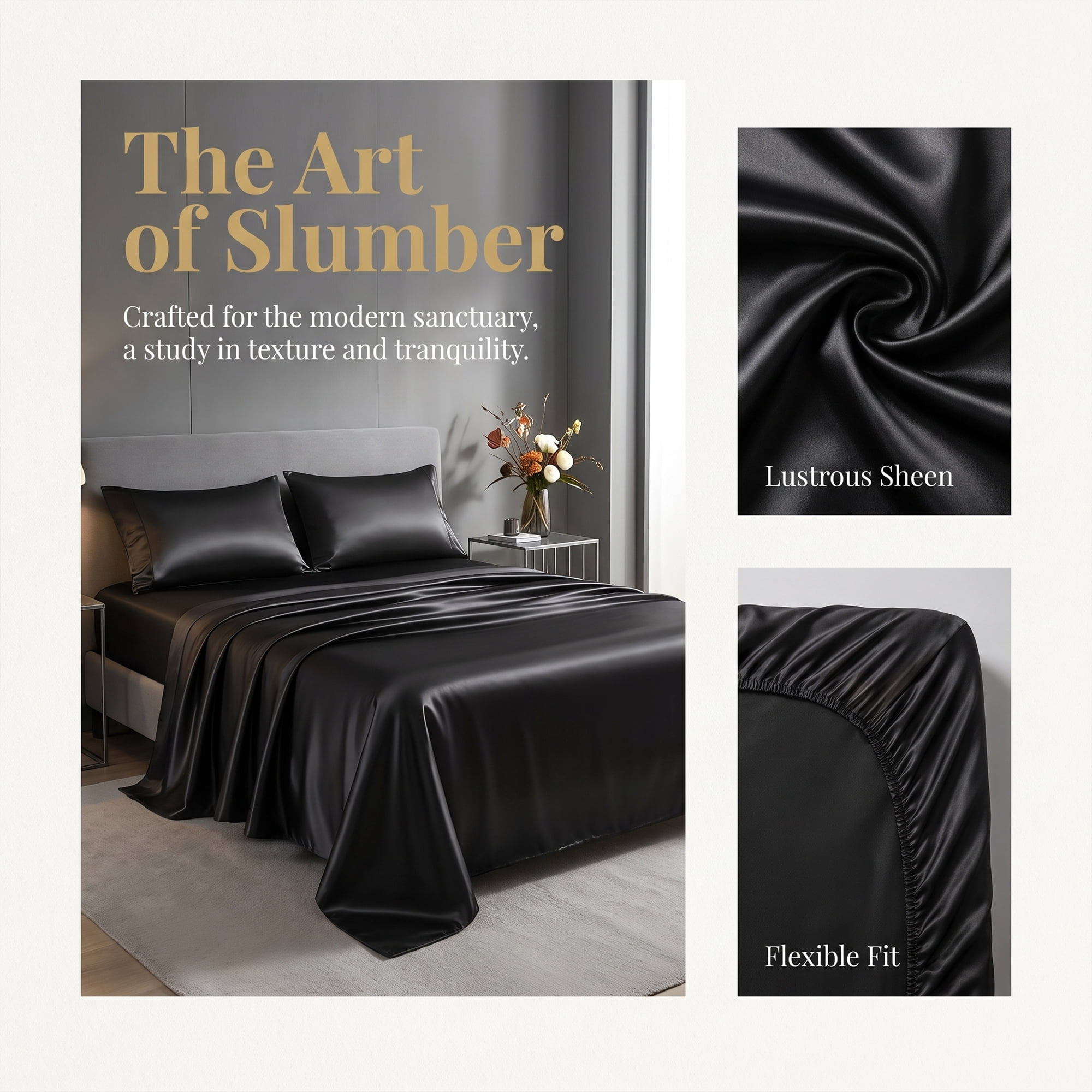 Unique Bargains Fitted Sheet Polyester Bed Sheets Anti Wrinkle for Sleep 60.2"x79.9" Black