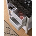 thumbnail image 3 of Cassiel Modern Baker's Rack Kitchen and Dining Buffet with 9 Wine Storage Compartments, 2 Drawers, and 2 Shelves, White & Faux Marble Black, 3 of 3