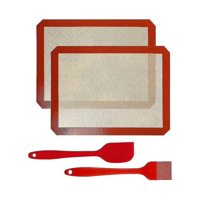2 tapetes de silicona para hornear de 40 cm x 30 cm, 2 piezas, sin BPA, antiadherentes, para hornear