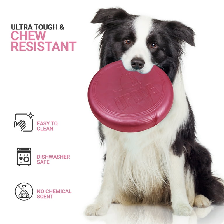 UpDog Products 6 inch Dog Frisbee Small Lightweight and Durable Frisbee for Dogs Made in USA Bright Colored Frisbee Dog Toy Pink Pearly