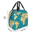 thumbnail image 2 of Pofeuu World Map With Landmarks Print Lunch Bag Lunch Box Large Capacity Insulated Lunch Bag for Adult, Leakproof Reusable Lunch Tote Bags for Work, 2 of 5
