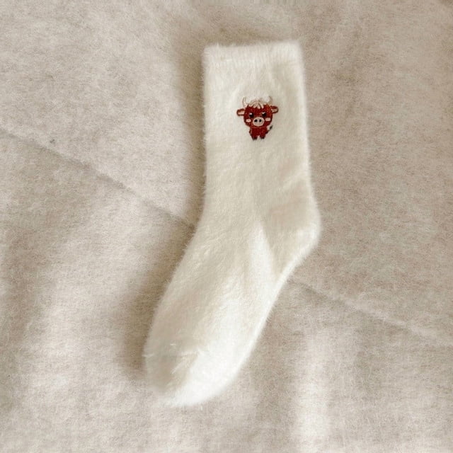 Calcetines gruesos y cálidos de invierno para mujer, con forro polar, hasta media pantorrilla | Calcetines suaves y cómodos para dormir | Calcetines térmicos de felpa a la moda para el frío |