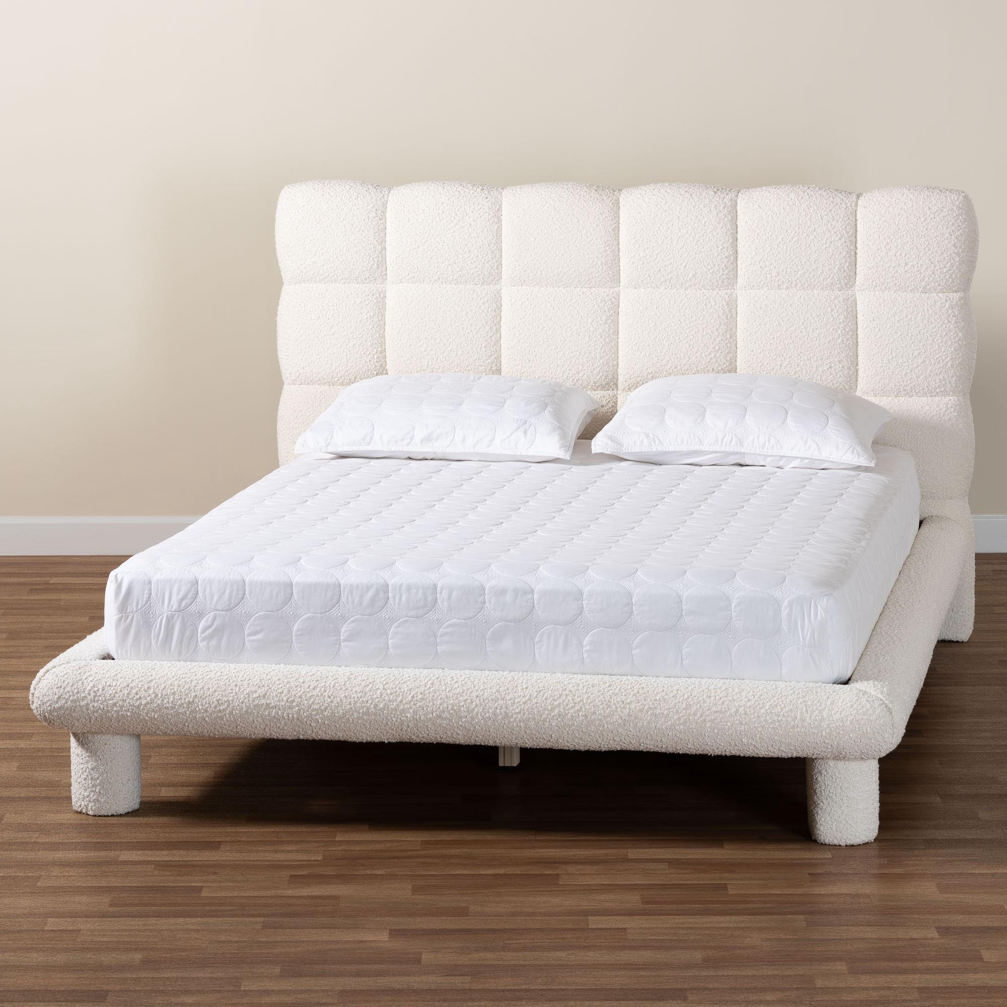 Baxton Studio Ralayna Modern Luxe Platform Bed, Queen, Ivory