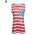 thumbnail image 3 of PULLIMORE Women Tank Tops Casual Crewneck Sleeveless American Flag Shirts Blouses (Size L), 3 of 10