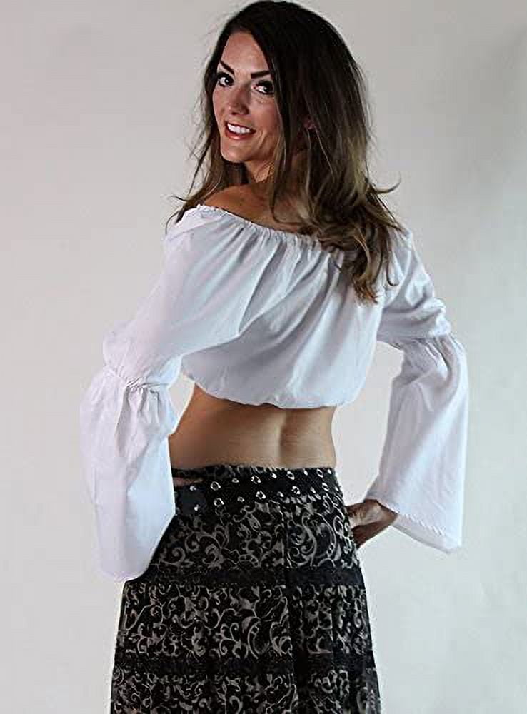 long sleeve peasant crop top