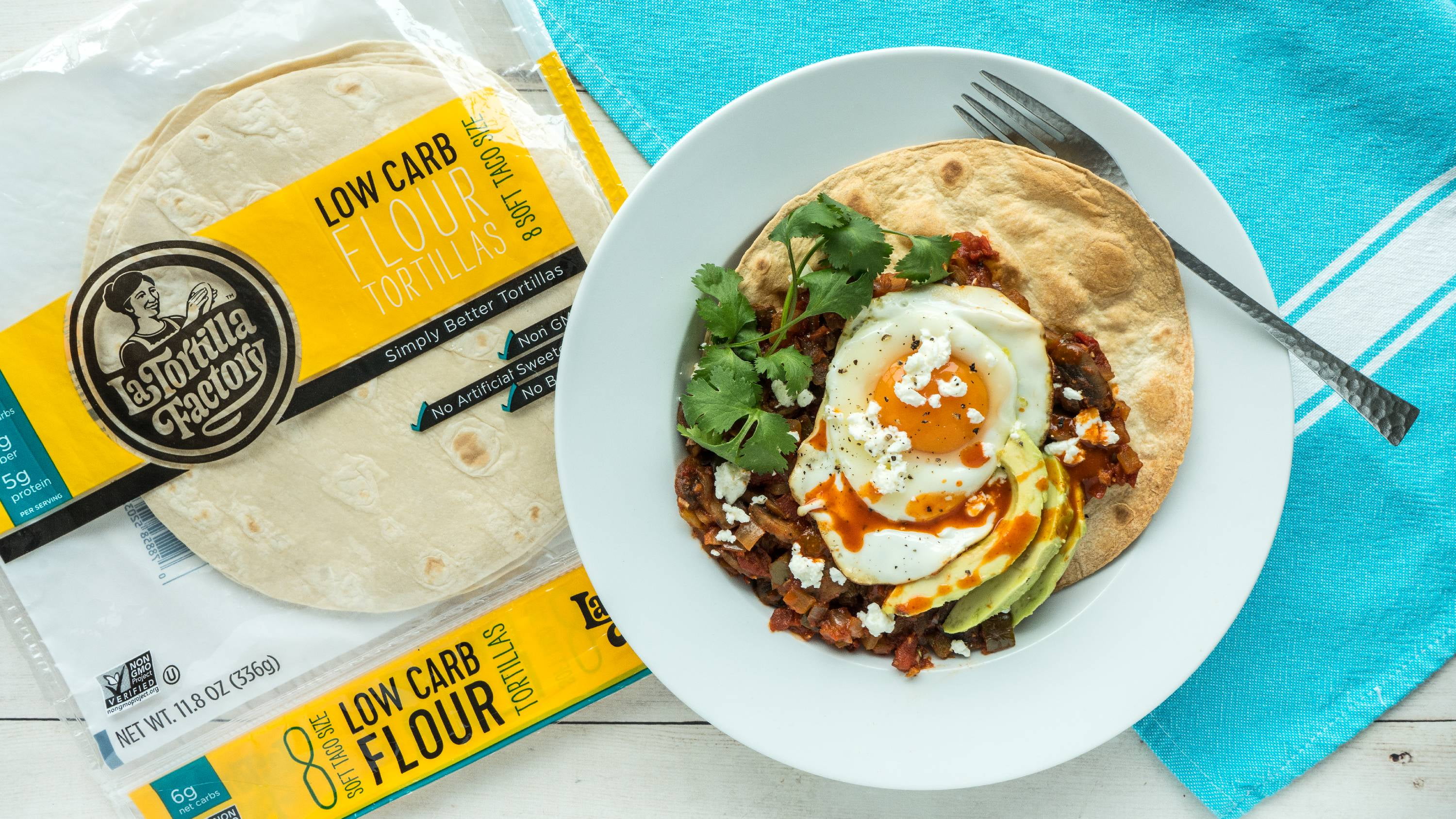 La Tortilla Factory, Low Carb Traditional Flour Tortillas, Soft Taco Size, 11.8 oz, 8 Ct