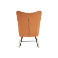 thumbnail image 6 of Soft Teddy Fabric Rocking Chair, Upholstered Glider Chair with High Backrest and Wooden Legs, Nap Armchair for Nursery Living Room Bedroom Balcony, Black+Orange, 6 of 9
