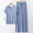 Light Blue, variant on Sentmoon Womens Two Piece Sets Summer Womens Summer Tops and Business Pants Plus Size Short Sleeve Crew Neck Stretchy Fall Outfits Loose Solid Color Women Blouse for Party