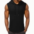 thumbnail image 2 of Hooded Tank Tops Men Summer Casual Lightweight Breathable Sleeveless Shirt with Hood Athletic Workout Gym Tanks, 2 of 6
