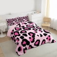 thumbnail image 3 of Homewish Cheetah Print 3-Piece Full Size Comforter Sets for Female Men,Black Pink Bedding Comforter Set,Jungle Animal Lightweight Bedding Sets,Ultra Soft Home Decor,Reversible, 3 of 8