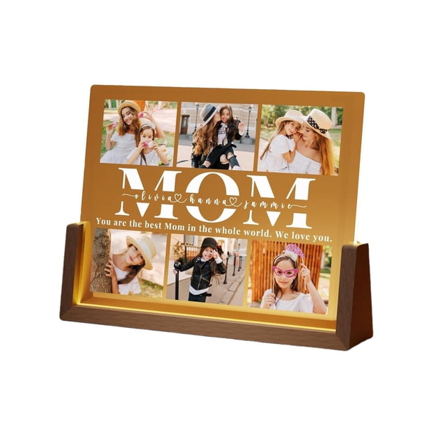 Lámpara de mesa personalizada con placa Spotify personalizada con foto - Ideas de regalos para mamá - Regalo original del Día de la Madre-A6