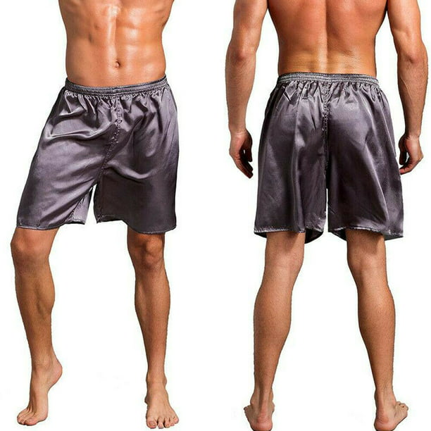 FOCUSNORM - FOCUSNORM Men's Silk Satin Lounge Soft Sleepwear Shorts ...