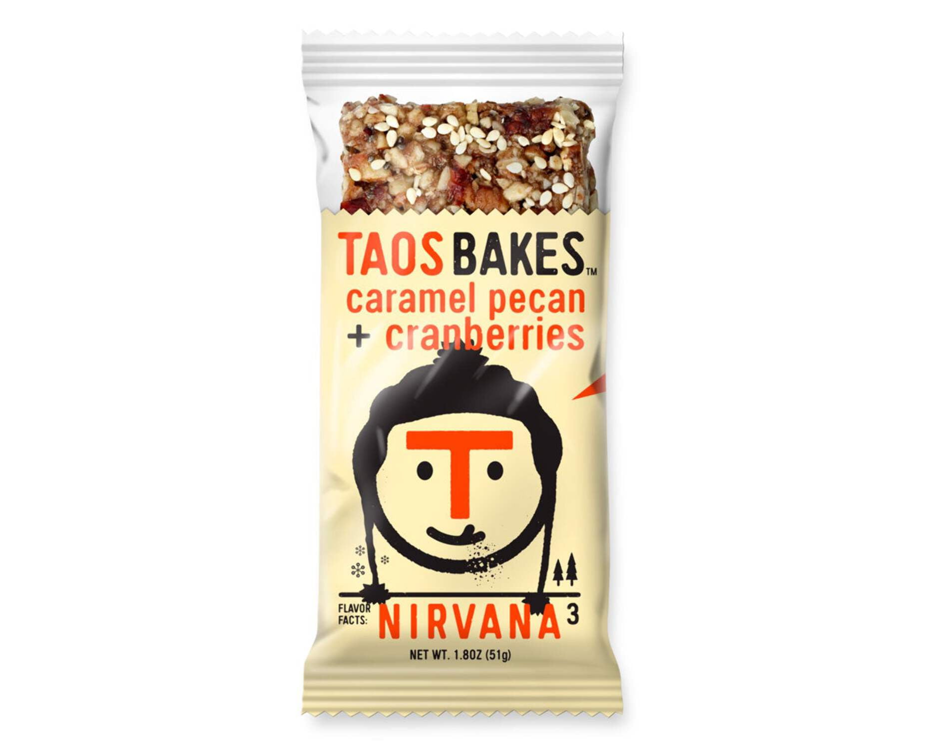 Taos Bakes - Caramel Pecan + Cranberries - 5g Fiber, Gluten Free - Healthy Snacks - 12 pk, 1.8oz ea