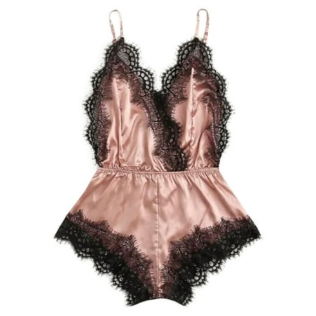 

Women s Bodysuit Nightdress Lingerie Lace Sleepwear Satin Underwear Pajama