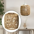 thumbnail image 4 of Rustic Hand Weaved Pendant Light Crafts Lampshade Rattan Lamp Shade for Bedroom Hallway Ceiling Pendant Room Dining , Khaki Lantern, 4 of 8