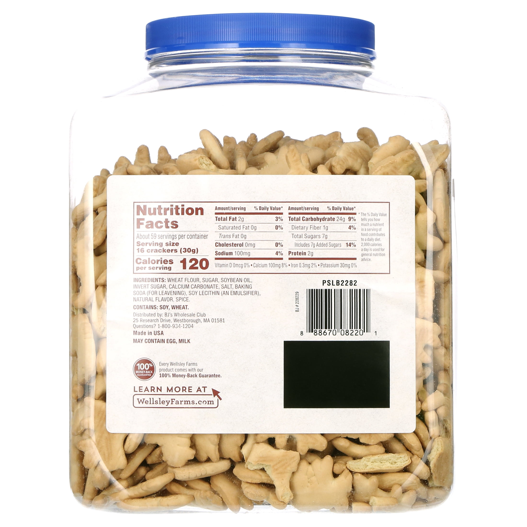 New Wellsley Farms Animal Crackers, 62 oz Tub, Ships in 1-3 Business Days