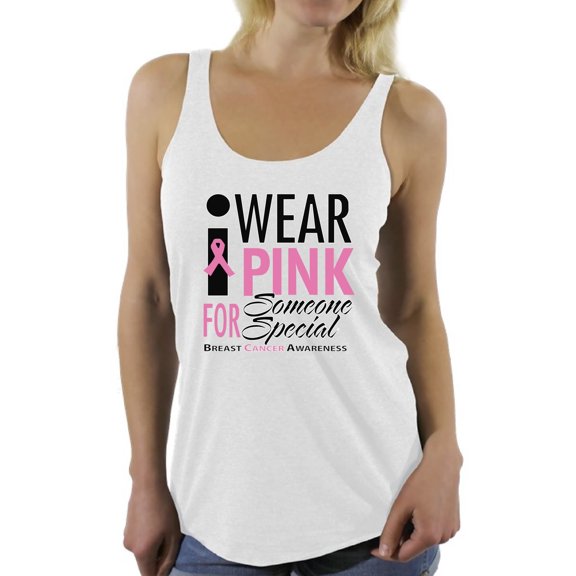 Awkward Styles Women's I Wear Pink for Someone Special Graphic Racerback Tank Tops Breast Cancer Awareness