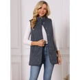 thumbnail image 2 of DARING DIVA Women's Stand Collar Sleeveless Puffy Jacket Lightweight Gilet M Dark Blue, 2 of 7