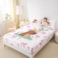 thumbnail image 3 of Erosebridal Capybara Duck Bed Sheets for Kids, Pink Bowknot Flower King Sheets, 4pcs, 3 of 5
