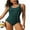 Green, variant on Charmo Womens Zipper One Piece Sport Swimwear Color Blocked Surfing Bathing Suit