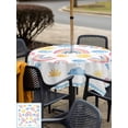 thumbnail image 5 of Outdoor Tablecloth with Umbrella Hole for Patio/Picnic/Party/Camping, Rainbow Sunshine Waterproof Table Cloth Square Cover Washable, Rainy Cute Blue Border (60"x 60"), 5 of 8