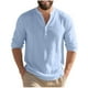 thumbnail image 2 of pstuiky Camisas de manga larga de invierno para hombre, Blusas casuales de color liso con cuello redondo y mangas largas para hombre tops de invierno para hombre l, 2 of 8