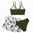 thumbnail image 3 of Kaprioy Girls Swimsuits Girls Swimsuits 3 Piece Bathing Suit Set Floral Bikini Swimwear with Cover Ups Beach Skirt, 3 of 6