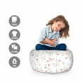 thumbnail image 2 of Flowers Storage Toy Bag Chair, Botanical Floral Motifs Along Tulips and Buds Pattern on Plain Background, Stuffed Animal Organizer Washable Bag, Small Size, Pale Pink and Green, by Ambesonne, 2 of 3