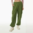 thumbnail image 2 of BLVB Womens Cargo Sweatpants Casual Baggy Fleece High Waisted Wide Leg Joggers Pants Trendy Trousers with Pockets, 2 of 7