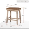 thumbnail image 5 of Sophia & William 24" PU Leather Counter Height Bar Stool with Wood Legs, Brown (Set of 2), 5 of 5