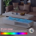 thumbnail image 4 of NEW 51.2 inch Coffee Table with Storage, Modern Center Table with 2 Drawers and Display Shelves, Accent Furniture with LED Lights for Living Room,White, 4 of 10