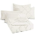 thumbnail image 3 of Bedsure 6 Pieces Pinch Pleat Down Alternative Comforter Set Twin Size (68X88 inches) Solid Ivory Bed in A Bag (Comforter, 1 Pillow Sham, Flat Sheet, Fitted Sheet, Bed Skirt, 1 Pillowcase), 3 of 3
