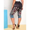 thumbnail image 4 of Peacock Peacock Peacock Leggings Capri Rosegal Leggings de talla grande, 4 of 5