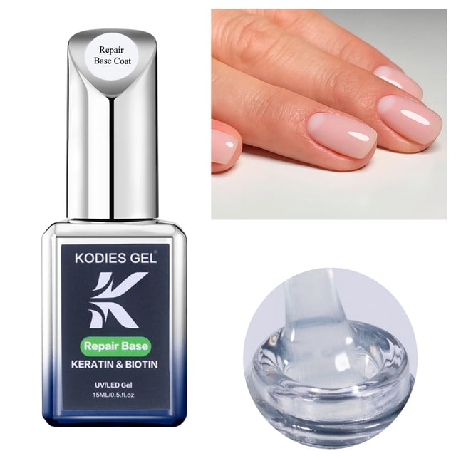 KODIES-GEL de queratina para uñas, capa Base de goma para fortalecer las uñas, esmalte de uñas semipermanente UV, barniz de Base duradero, protege las uñas, 15ML