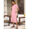 thumbnail image 2 of Vestido ANRABESS midi de verano casual a rayas con bolsillos para mujer, 2 of 6